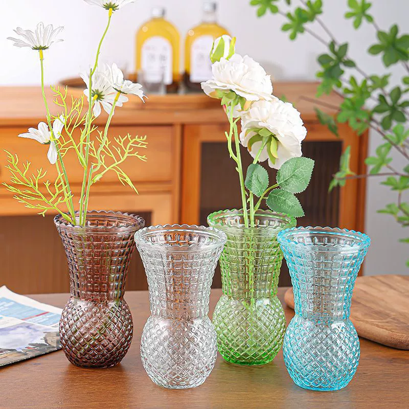 Оптовая продажа легкая роскоши ins средний стиль небольшой мини-гидропонная ваза зеленая посадка дома гостиная украшения стеклянная ваза
