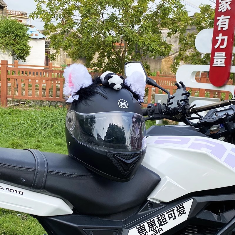 Helmet Decoration Creative Cute Helmet Accessories Fluff Cat Ears Detachable