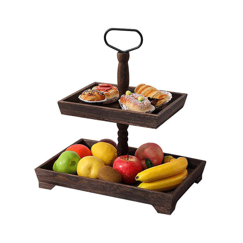 Exhibidor de Madera Maciza para Postres y Frutas image 7