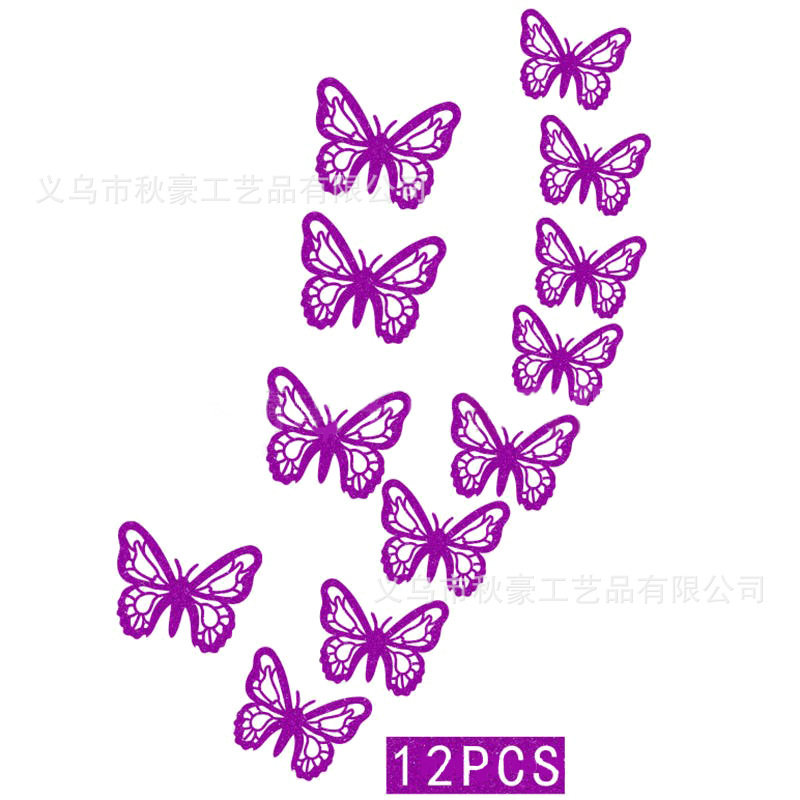 Mariposa brillo 3D pegatinas de pared sala de estar dormitorio autoadhesivo refrigerador decoración creativa pared de la habitación de los niños