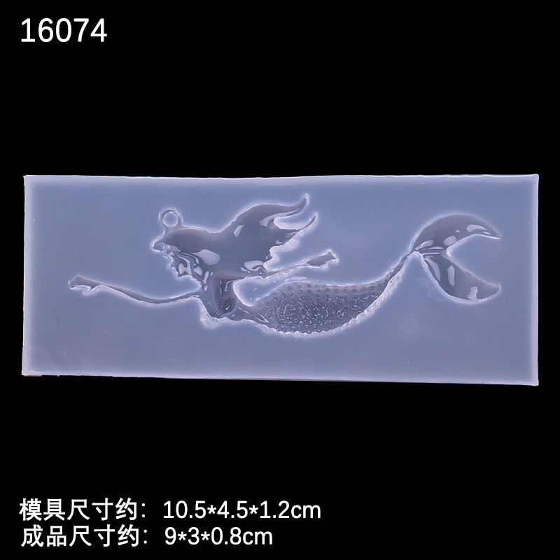 DIY espejo cristal epoxi molde de silicona sirena Pegasus modelado UV pegamento suave cerámica arcilla Decoración