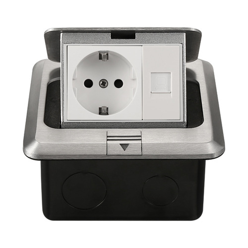 Factory aluminum cross-ground socket damping pop-up ground socket European standard French standard American network computer ground plug