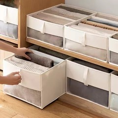 前窓網糸水洗い手持ち衣類綿麻収納ケース折り畳みたんす引き出し式ズボン下着整理ケース