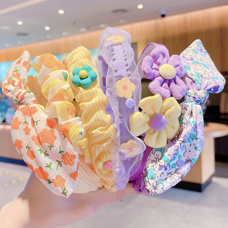 Xingdailu 子供用ヘアバンド女の子用、新鮮でかわいい、滑り止めヘアクリップ、ベビーウサギの耳リボンヘッドバンド|undefined