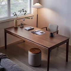 北米黒胡桃木長机全実木家庭用食卓現代シンプル客間原木テーブル大型テーブル