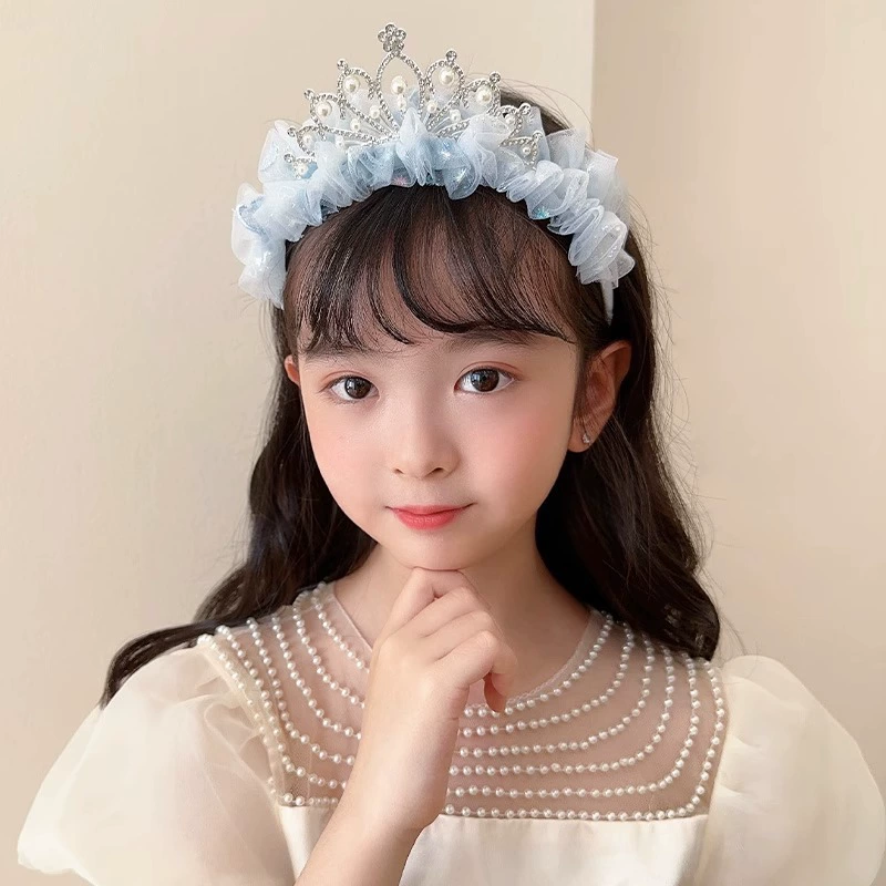 Tiara for princess, headband with bow from pearl, hairpins, with embroidery
