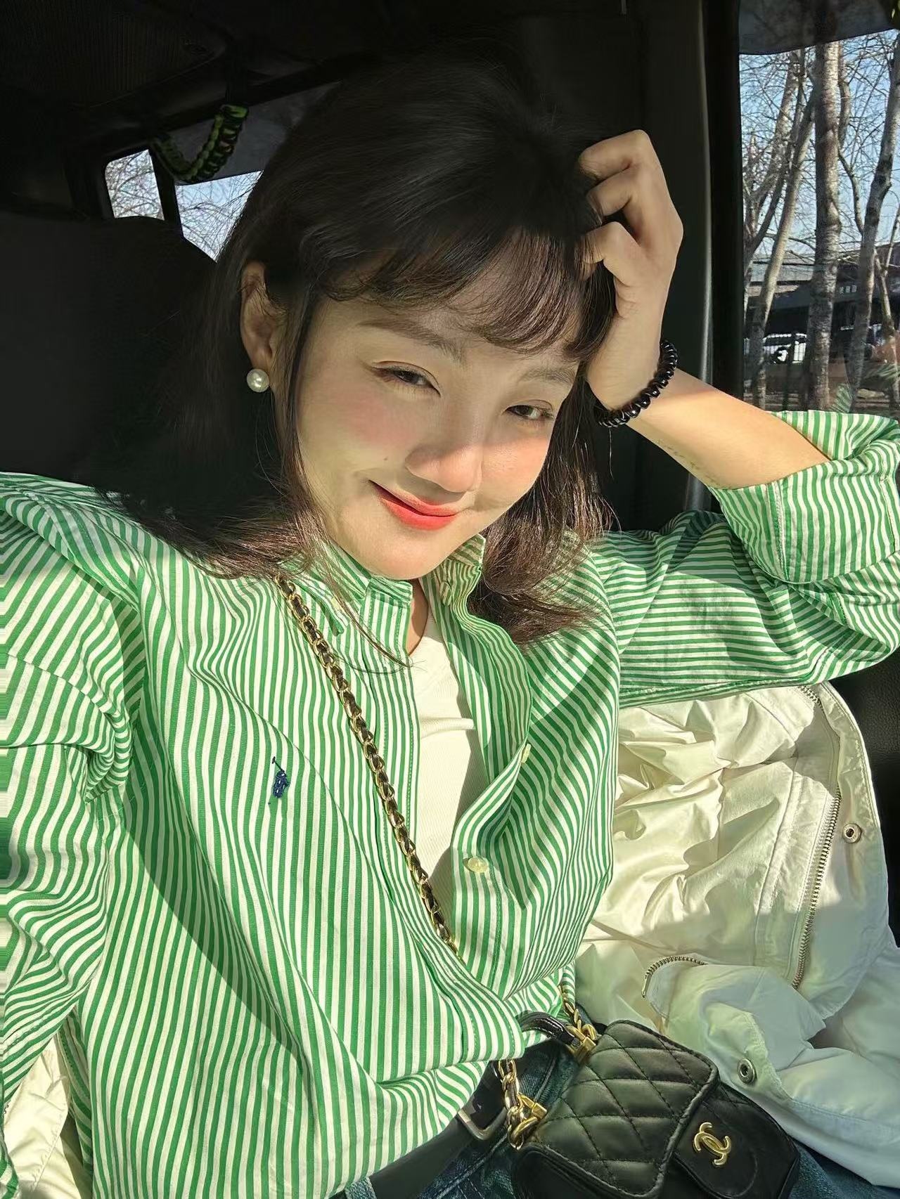 RL 봄 랄프 포니 자수 빈티지 스트라이프 셔츠 스윕 사이즈 여성용 루즈 아우터 셔츠 긴 소매 탑