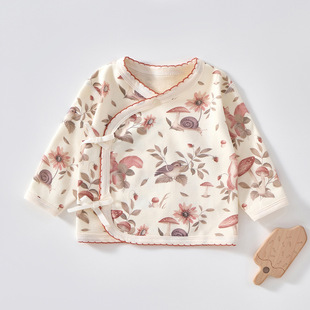 Newborn half back clothes 0-3 months baby tops spring and autumn newborn baby clothes baby monk clothing class A pure cotton