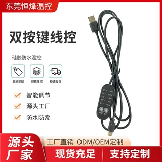 电热眼罩双按键线控调温开关电加热艾灸枕五档温度控制器批发厂家