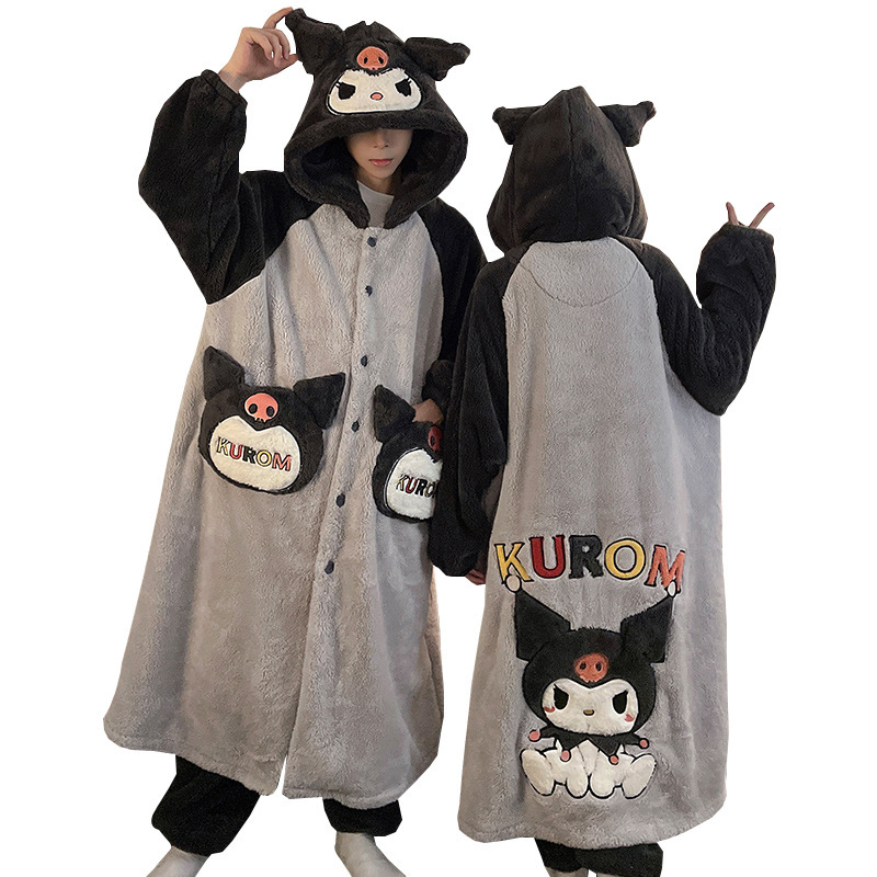 2024 pareja pijama mujer otoño invierno coral lana larga bata de baño de tamaño grande para hombres y mujeres abrigo abrigo conjunto de ropa para el hogar