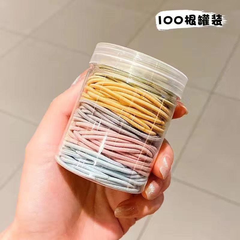 100本の皮筋缶の基礎ヘアリングマカロン皮筋ins風高颜値百合ゴムひも|undefined