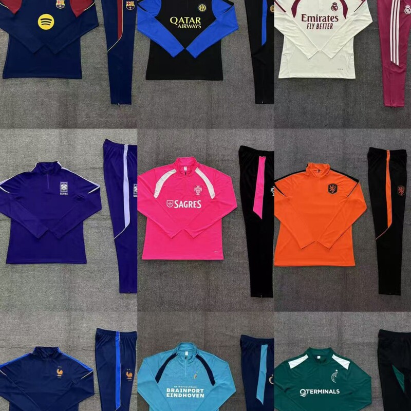 2627 half-length long-sleeved football autumn and winter training suit Real Madrid Argentina Barcelona Liverpool pu factory wholesale 2627 half-length long-sleeved football autumn and winter training suit Real Madrid Argentina Barcelona Liverpool pu factory wholesale