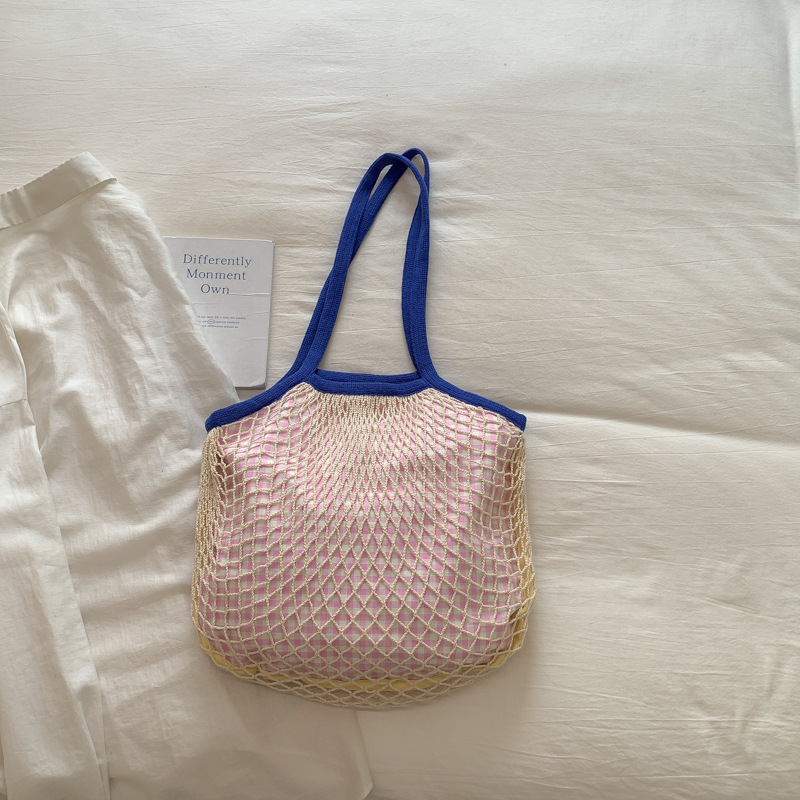 Summer Fresh Cherry Polka Dot Shoulder Bag, Casual Vacation Style Mesh Beach Bag, Double-Sided Tote Bag Summer Fresh Cherry Polka Dot Shoulder Bag, Casual Vacation Style Mesh Beach Bag, Double-Sided Tote Bag