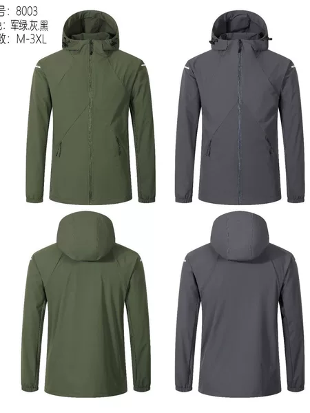 Men's Outdoor Mountaineering Suit, Windproof Quick-Drying Hooded Jacket and Pants Two-Piece Set, Source Factory