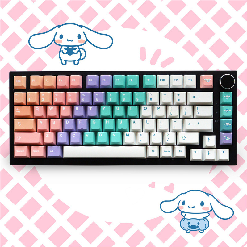 Rainbow gradient mechanical keyboard key cap 129 key small full set PBT sublimation customized cherry original factory height