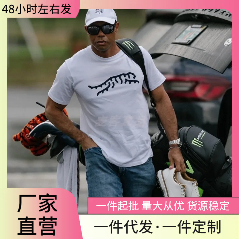 2025 New Sunday Red Icon T-Shirt Tiger Woods Golf Men's Loose and Plaid Round Neck Short Sleeve Sports 2025 New Sunday Red Icon T-Shirt Tiger Woods Golf Men's Loose and Plaid Round Neck Short Sleeve Sports