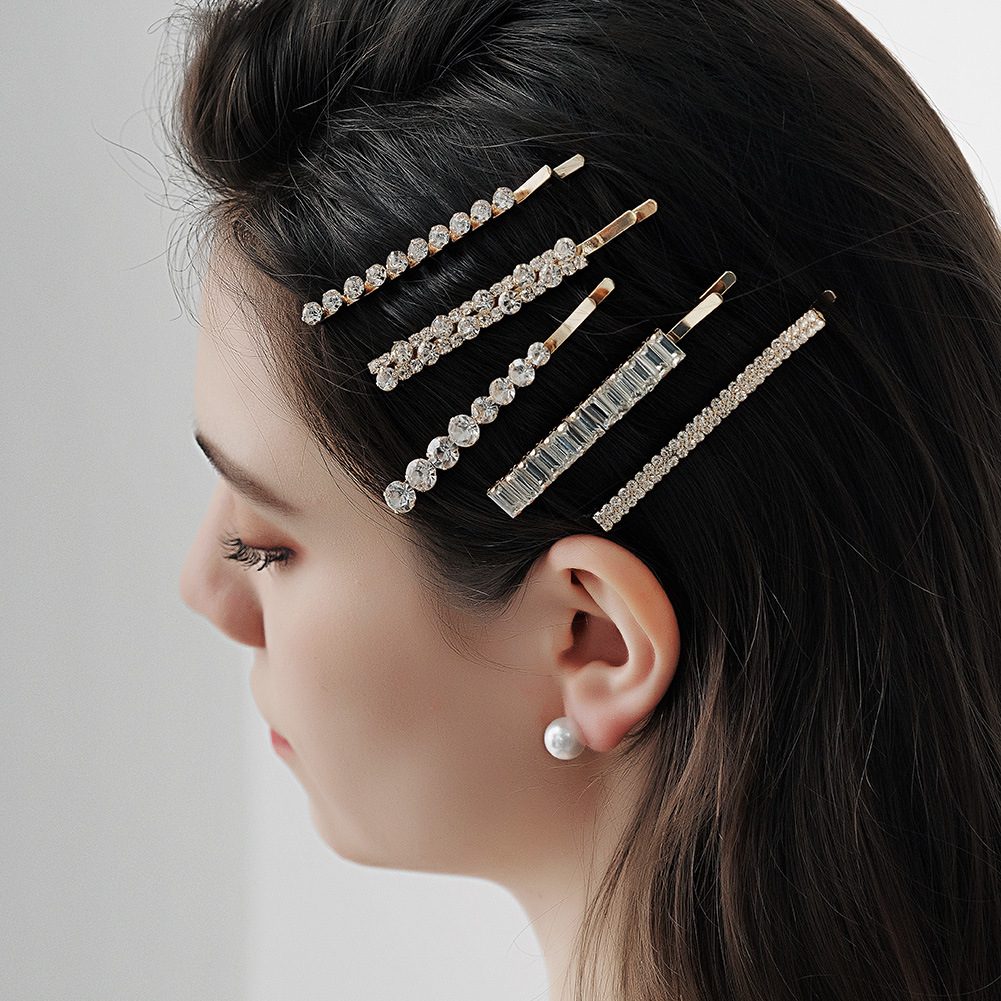 INS New Daily Bangs clip lateral rhinestone clip de pelo accesorios para el cabello chica clip lateral puesto suministro horquilla al por mayor