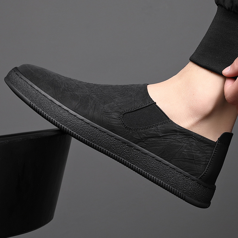 Old Beijing Cloth Shoes 2025 Spring and Summer New Canvas Shoes One-Leg Black Lazy Shoes Casual Thin Men's Shoes