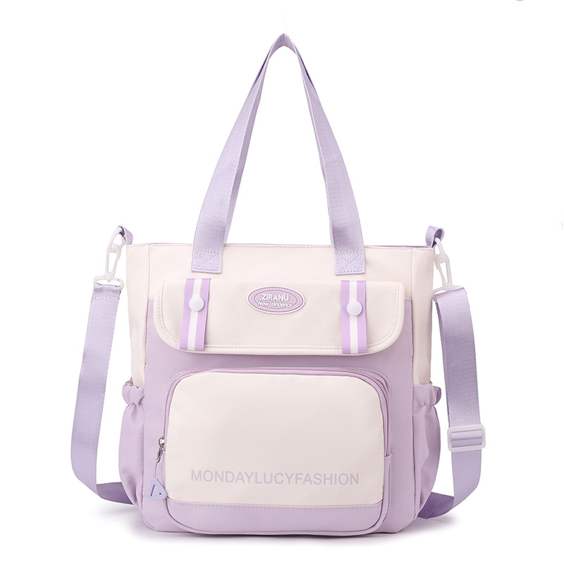 Bolso de estudiante de color de contraste ins japonés bolso de matrícula bolso de mensajero de lona estudiante de secundaria bolso de clase de gran capacidad femenino