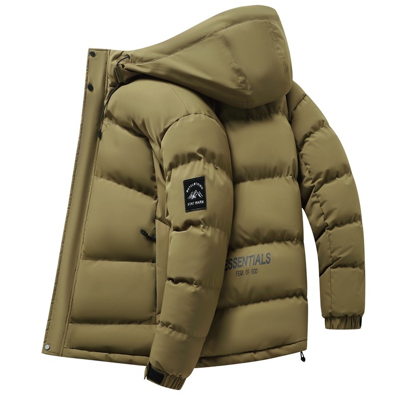 Invierno plumón de algodón hombre encapuchado abrigo caliente ligero 2024 nueva moda casual abrigo de algodón de aire versátil