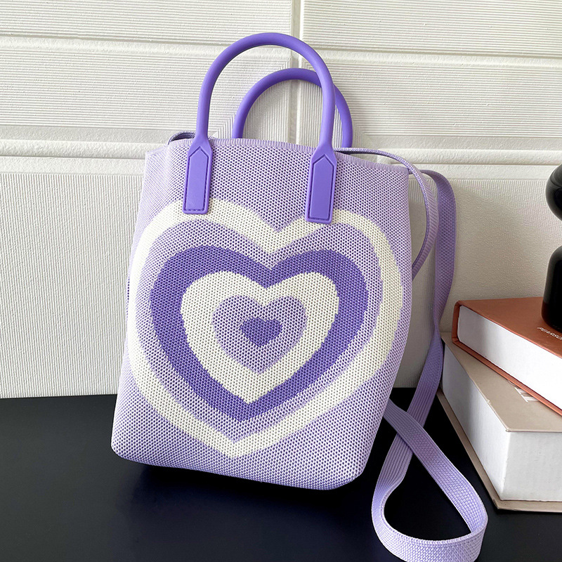 Bolso femenino nicho diseño chica amor bolso de hombro de punto bolso crossbody fuera de la calle jugar estudiante chaleco bolsa