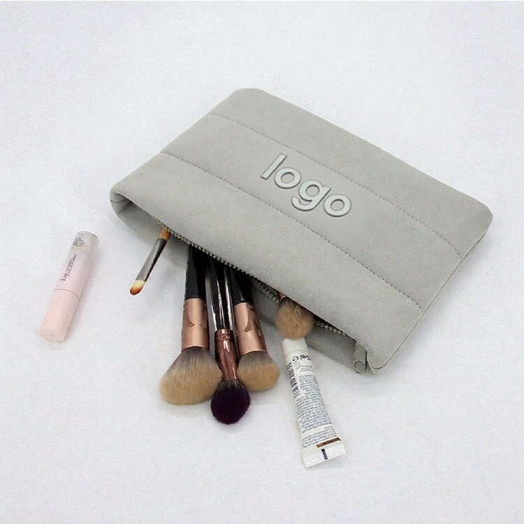 Custom Women Skin Care Fluffy Neoprene Makeup Pouch Cosmetic Zipper Bag Travel Toiletry Organizer