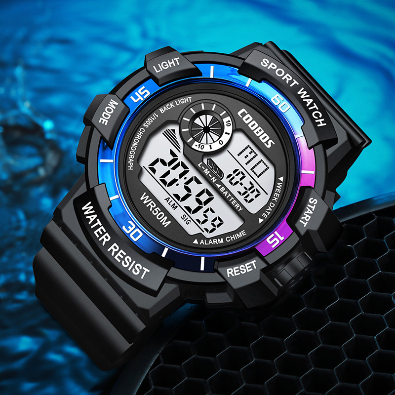 Cool Baby coobos watch male student sports waterproof electronic watch luminous male watch 0990