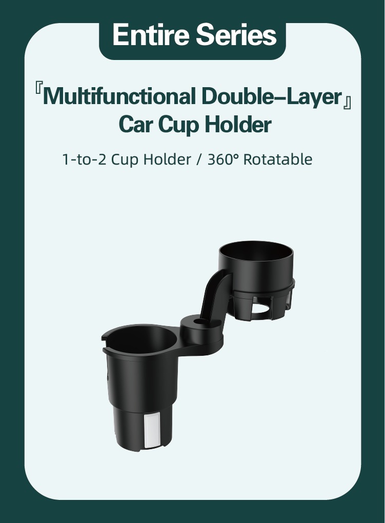 Car-mounted floating small table 360 ° Rotating multifunctional cup holder, dining plate tray, non-slip, wear-resistant, extended arm