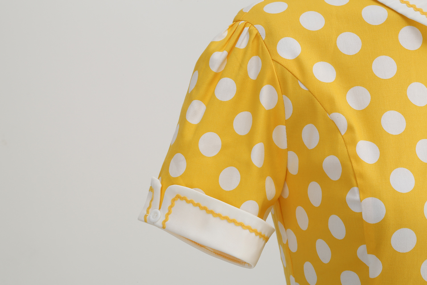 European And American Hepburn Style Court Elegant Temperament Polka Dot Photo Shoot Flared Vintage Date Bridesmaid Dress_ecoleips.com