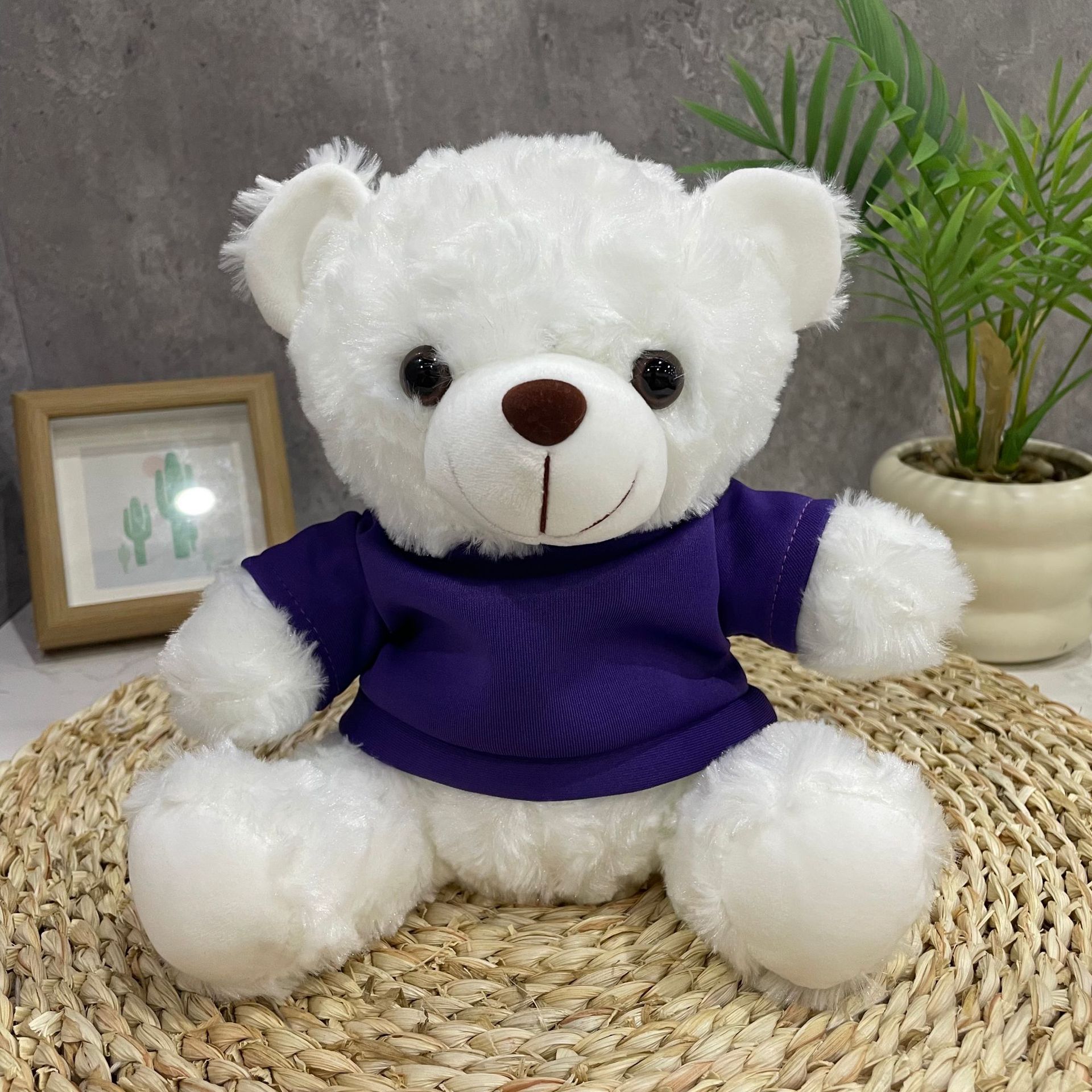 Teddy Bear se puede imprimir LOGO evento de vacaciones muñeca regalo para el hogar adornos de escritorio abrazar juguetes de peluche