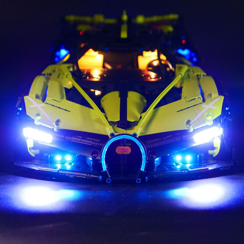 Assembled DIY Compatible Lego Applicable K Box 10211 Bugatti sports car Luxury Remote Control Light Splice