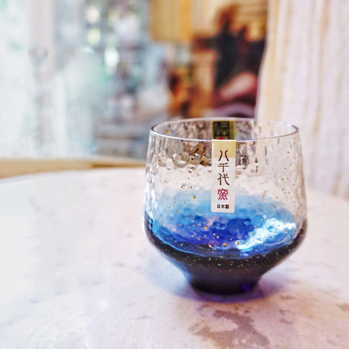 Internet celebrity Japanese Yachiyojia gold foil crystal starry sky cup Japanese-style glass star cup water cup whiskey sake cup
