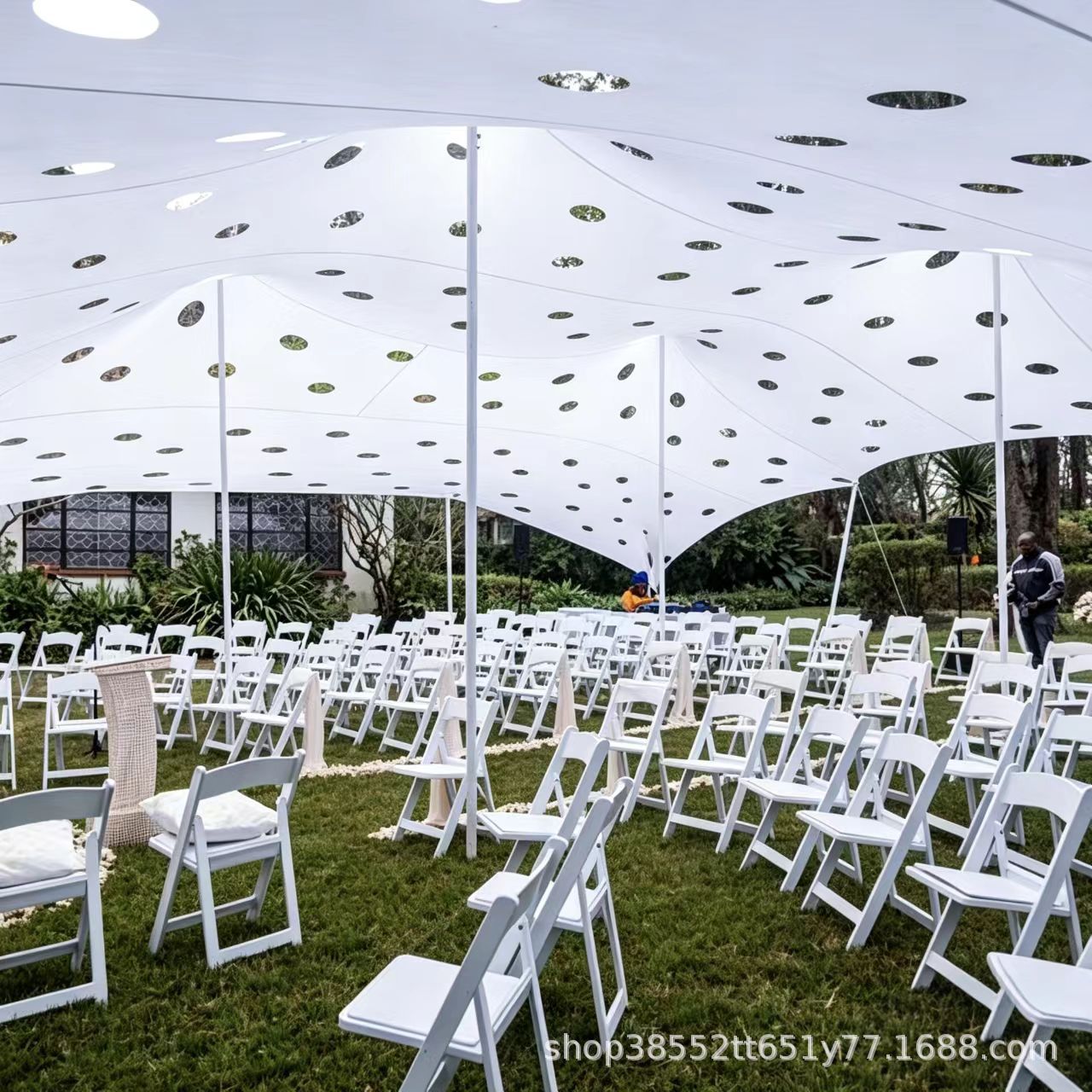 Wedding Cheese Tent Outdoor Super Large Stretchable Canopy with Holes Versatile Canopy