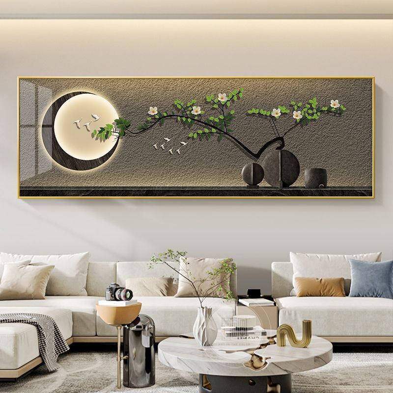 Liushui Shengcai sala de estar pintura decorativa nuevo sofá chino fondo pintura colgante de pared salón de té Zen pinturas murales paisajes