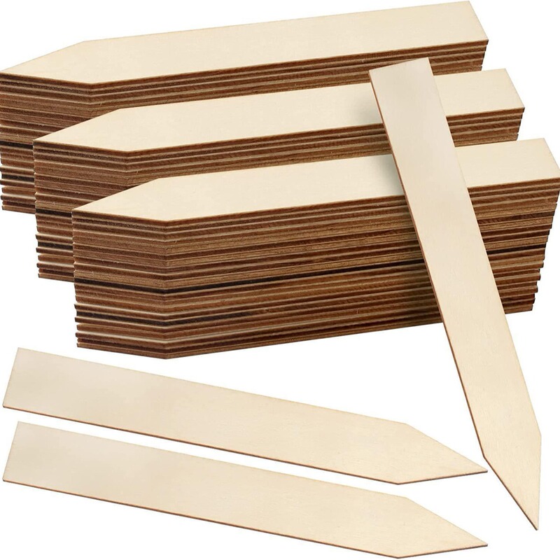 Wooden Color Insert Card Gardening Sign Flower Sign Can Be DIY Writing and Painting Wooden Insert Card Creative Wood Craft