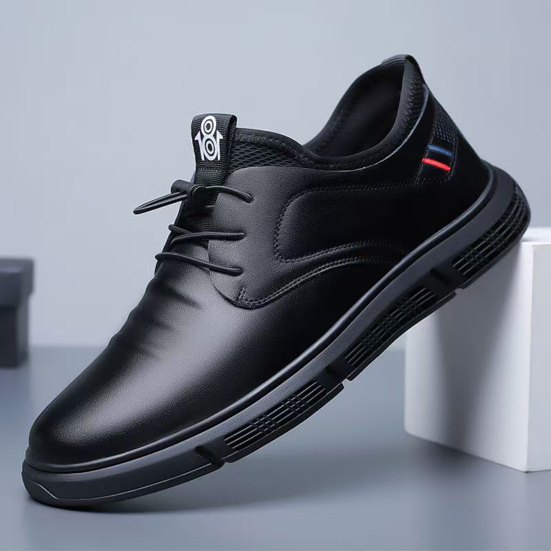 2025 zapatos de hombre primavera zapatos casuales de hombre de negocios ligeros comercio exterior al por mayor zapatos de cuero de una sola pierna de moda simple de suela gruesa