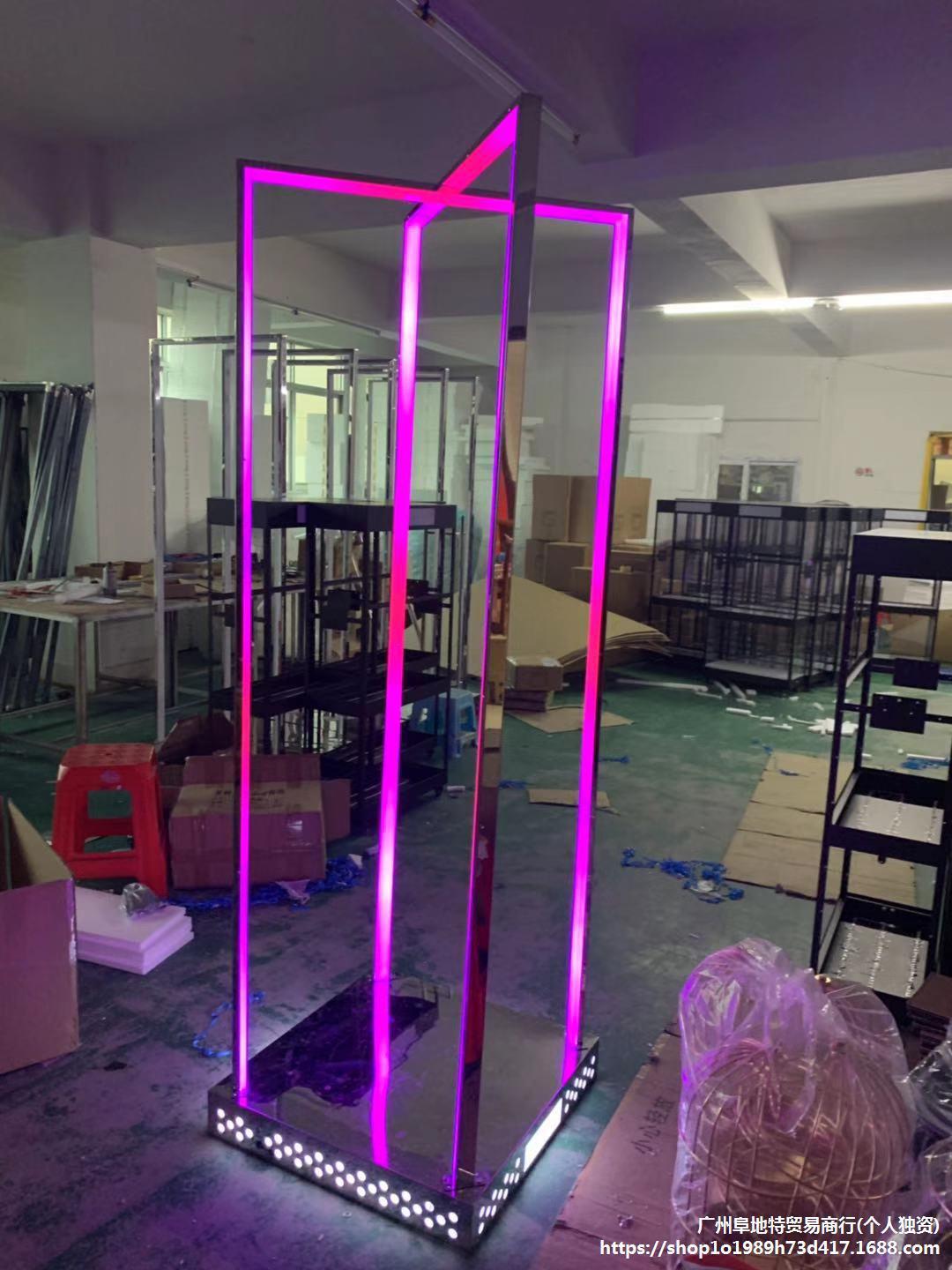酒吧发光跳舞台点跳台门框点舞台LED点舞棒立体不锈钢框架舞台