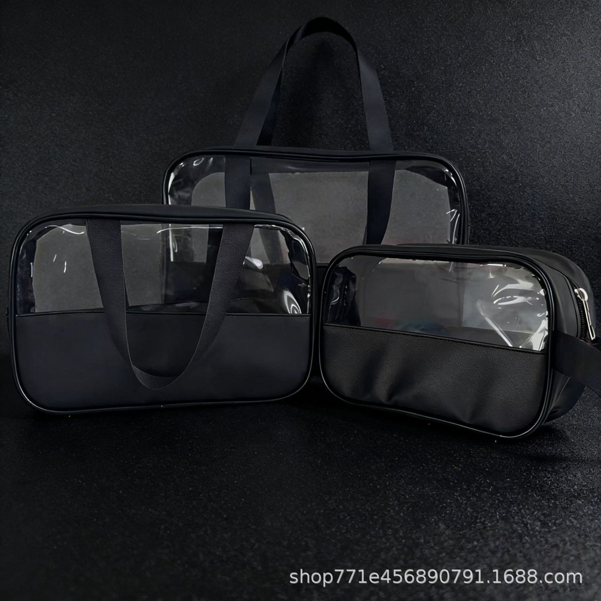 Gran capacidad de estilo coreano portátil pu esmerilado transparente impermeable espesado lavado almacenamiento bolsa de maquillaje a prueba de polvo comercio exterior