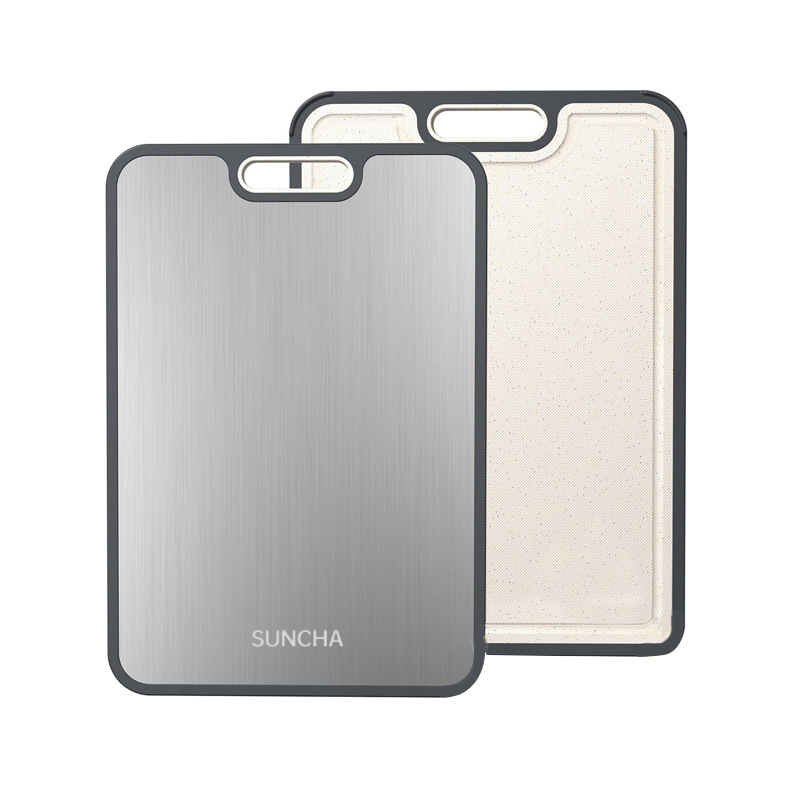 Tablero de cortar de titanio de acero inoxidable de doble pistola Tablero de cortar doméstico de doble cara Panel de enrollar Tablero de cortar Tablero de cortar Tablero adhesivo Tablero de cocina Se puede personalizar