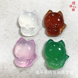 Factory wholesale pink Fox Jade agate chalcedony White pendant pendant Fox jade jewelry gifts