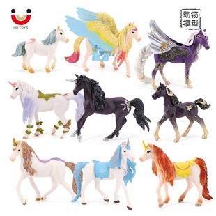 Simulation Animal Model European Fairy Tale Myth Pegasus Unicorn Elf Horse Children's Toy Gift God Beast Ornaments