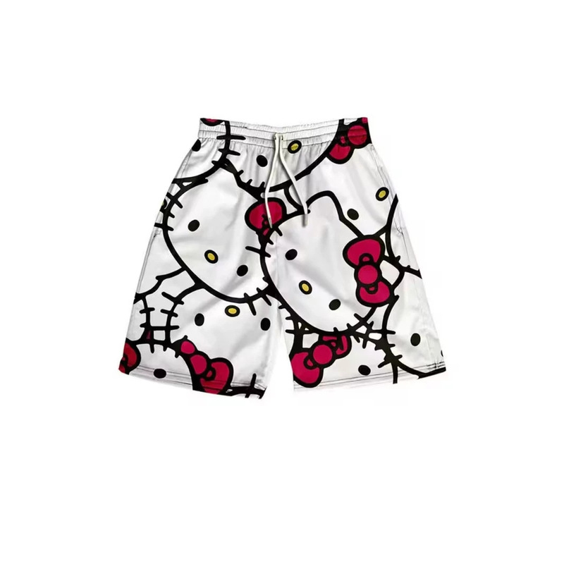 Cross-Border Hot-Selling 3D Digital Print Cartoon Casual Shorts Anime Four-Way Stretch