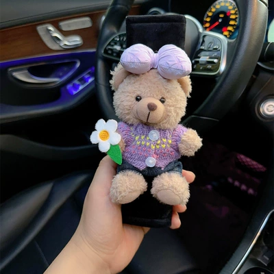 car interior decoration net red Seat belt shoulder pad - upgraded-standing-bear-10-ice-silk-safety-belt-shoulder-pads