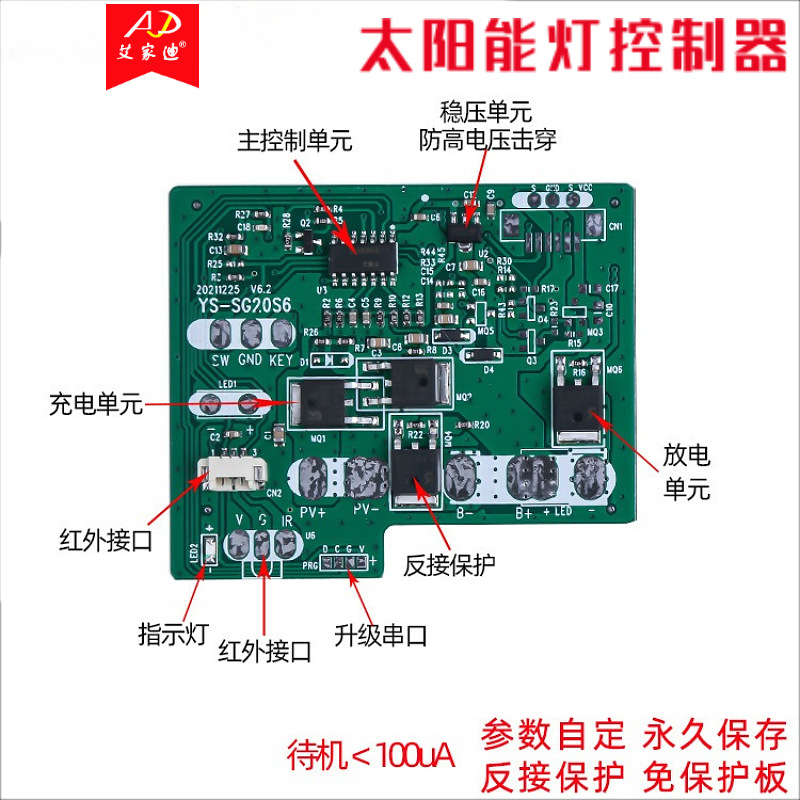 태양 광 0V 시작 DIMMABLE 컨트롤러 태양 가로등 지능형 충전 및 방전 시스템 PWM 컨트롤러