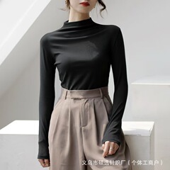 2025新款打底衫女内搭外穿长袖上衣修身百搭莫代尔九色面膜衣t恤