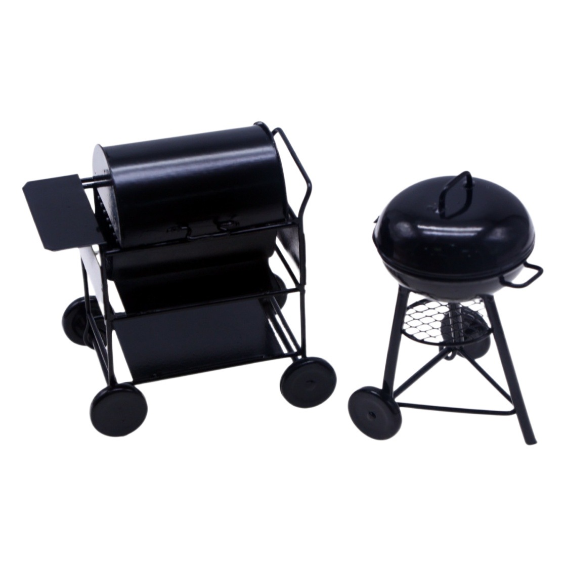 Casa de muñecas mini hierro negro barbacoa al aire libre PARRILLA decoración simulación Barbacoas horno miniatura accesorios la cocina modelo