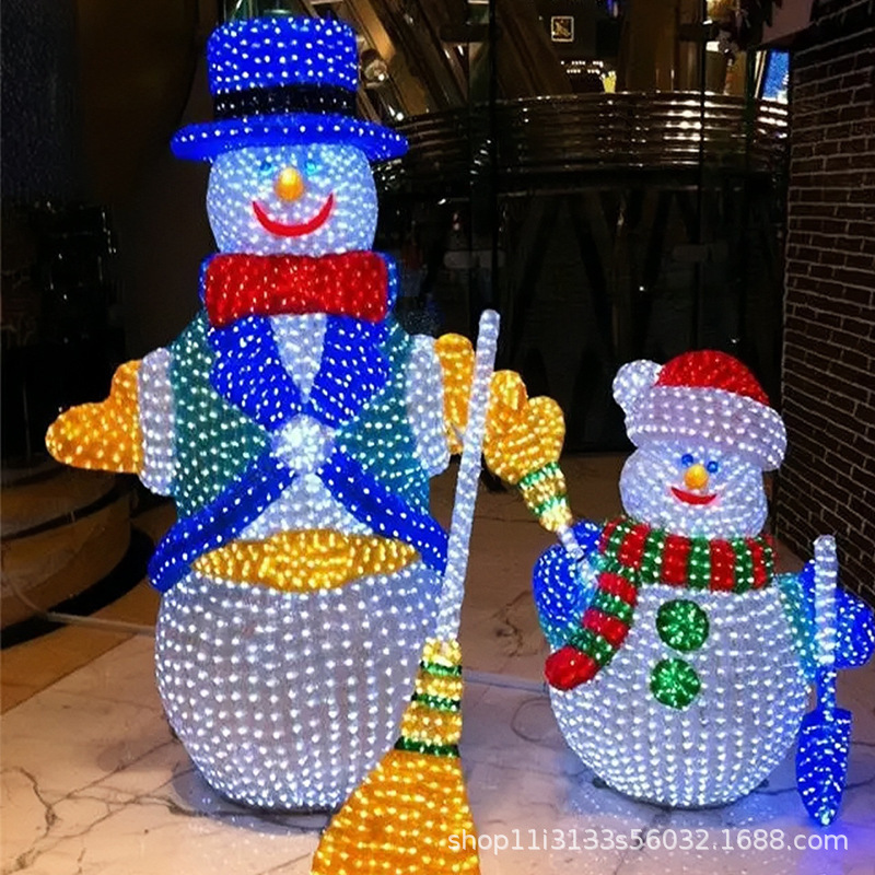 LED クリスマス雪だるまアイアンアートモデリングライトショッピングモールディスプレイ屋外景勝ライトショーライティングシーンレイアウト装飾|undefined