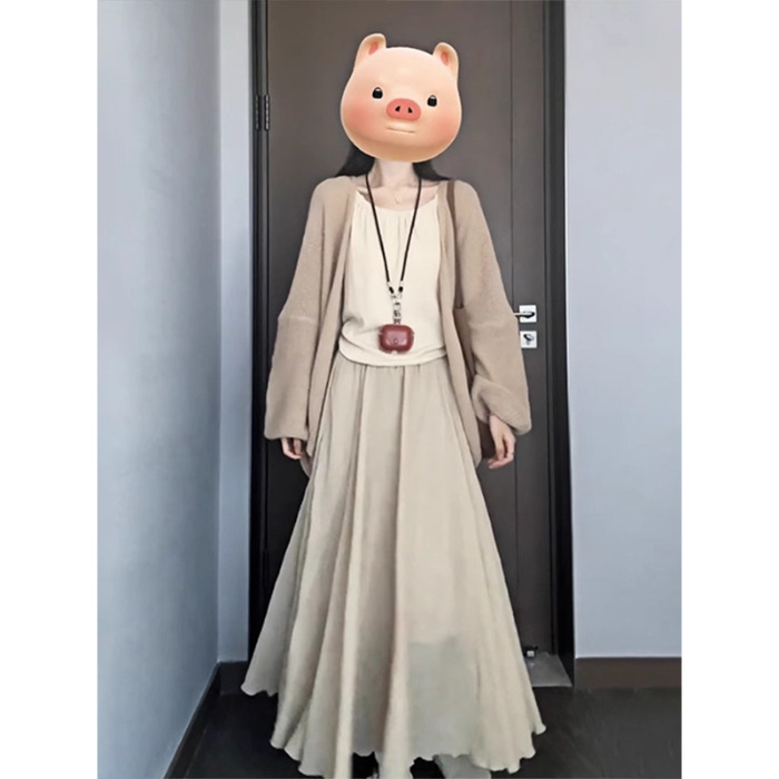 早秋小个子半身裙女2025新款秋季韩系穿搭温柔两件套装长裙a字裙|undefined
