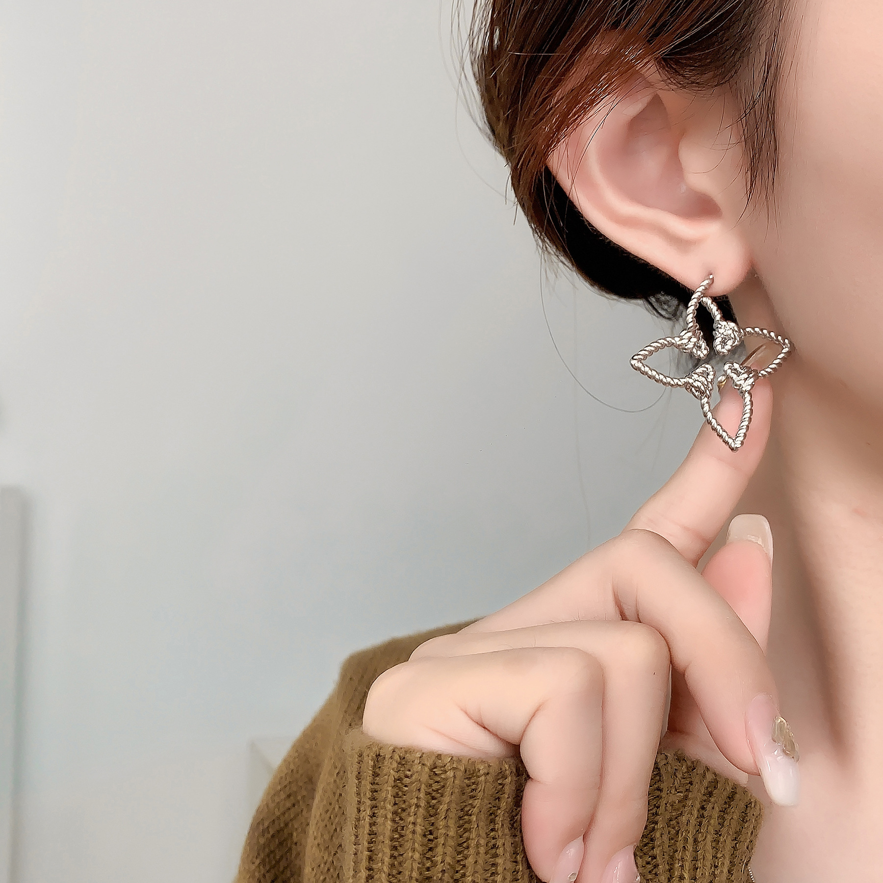Star Pattern 1 Pair Vacation Simple Style Star Plating Copper Earrings