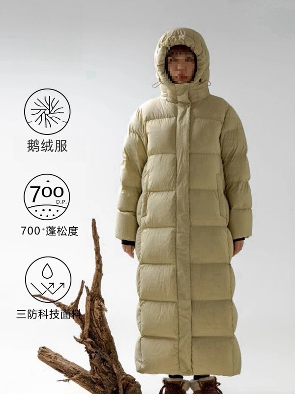 2025 New down Jacket Goose down Winter Outdoor Thickened Extra Long Fashion Warm Couple Same Style Men and Women Hooded